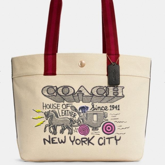 NWT Coach Tote With Art School Graphic